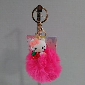 Hello Kitty Pink Pom Pom Keychain *NWT*
